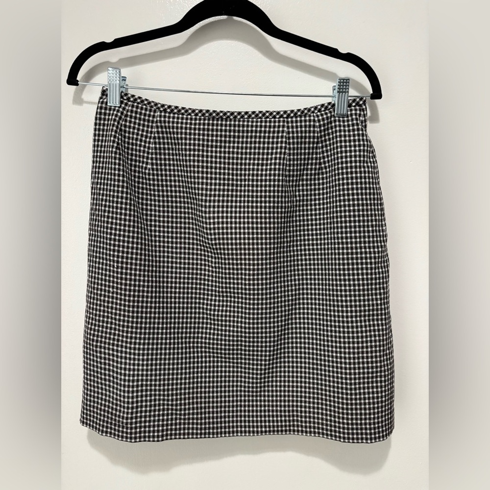 Le Suit Black and White Houndstooth Pencil Skirt Size 8P